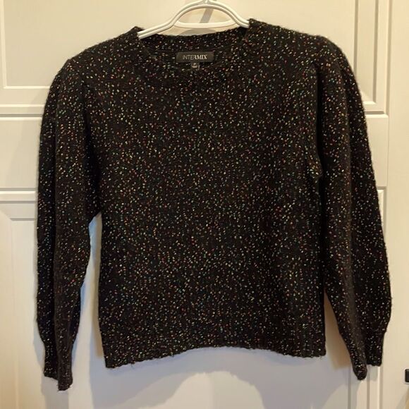 Intermix Cropped Round Neck Sweater - Picture 1 of 5